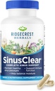 RidgeCrest Herbals SinusClear, formule complète pour la santé des sinus et des nasaux avec la feuille de Mullein, le bromelain, la vitamine C et le zinc, pour un soutien respiratoire, immunitaire et mucus sain, (60 capsules de légumes, 30 portions)