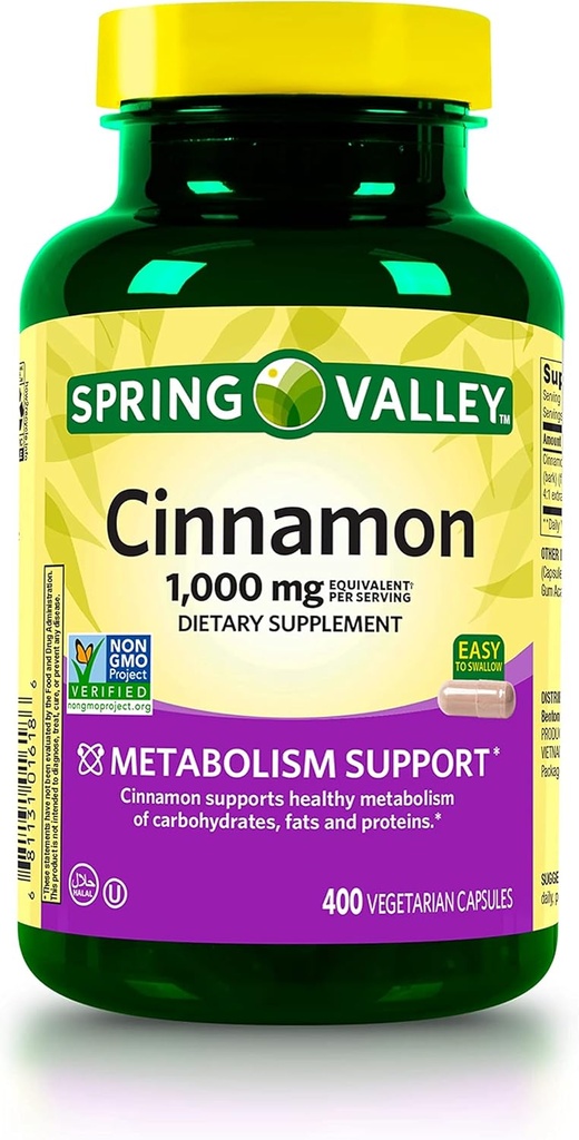 jogi Cinnamon Dietary Supplement, 1000 mg de métabolisme Soutien Dietary Supplement 400 Compte