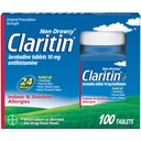 Claritin Allergie Médicament pour adultes, Loratadine non somnolente 24 heures sur 24 10mg Pilules, Antihistamine, 100 comprimés
