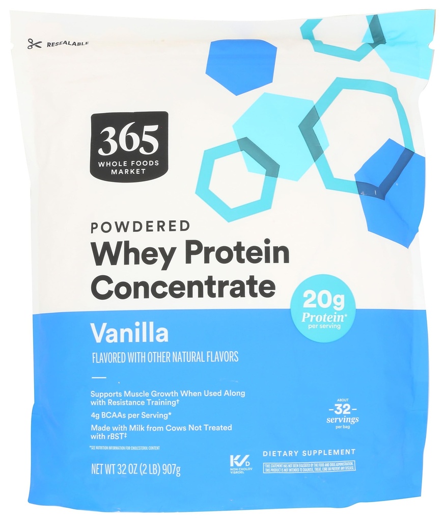 365 par Marché des aliments entiers, Vanilla Whey Concentrate Protein Powder, 32 OZ
