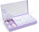 PORT X POLISH Designer Organisateur hebdomadaire de boîtes à pilules (AM/PM 2X Daily, Lilac)