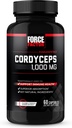 FORCE FACTOR Cordyceps Capsules avec 1000mg d'extrait de champignon Cordyceps Sinensis, traditionnellement utilisé pour améliorer la vitalité, avec BioPerine pour l'absorption rapide, ingrédients naturels clés, 60 capsules