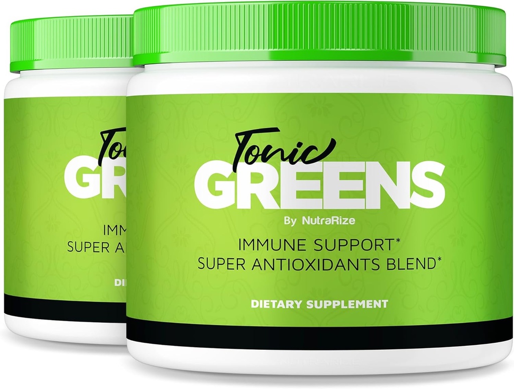 NutraRize (Pack de 2 Verts toniques, Supplément tout naturel dans un pot pour le soutien immunitaire, Delicious Way to Detox The Body, Powder for Health and Wellness Reviews (60 portions)