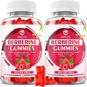 Gommies berbères avec Ceylan Cinnamon 1500mg supplément de haute puissance Berberine HCL pour l'immuno et le métabolisme, sans sucre, framboise parfum - 120 comte