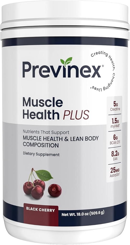 Muscle Health Plus – Poudre d'acides monohydratés et aminos tout-en-un avec myHMB et AstraGin – BCAA 2:1:1 et supplément d'acides aminos essentiels pour la force, la récupération et le muscle maigre