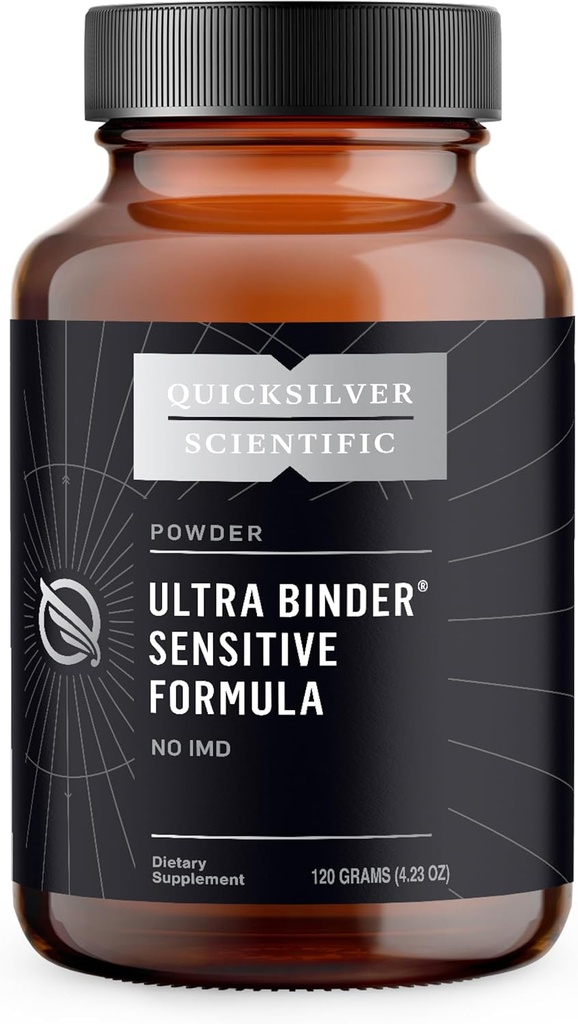 Quicksilver Scientific Ultra Binder Sensitive Formulation - Supplément santé Gut avec charbon activé, argile bentonite - Poudre de soutien nettoyante (120g)