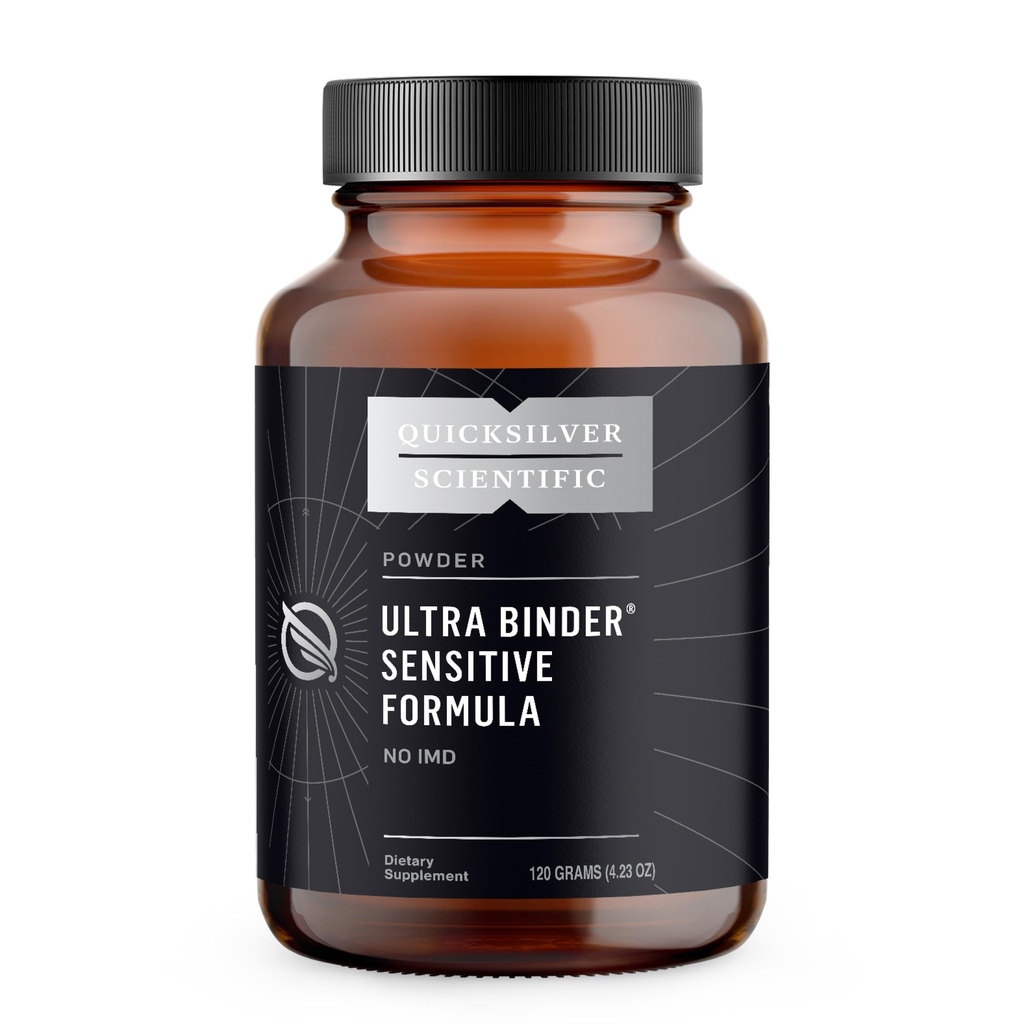 Quicksilver Scientific Ultra Binder Sensitive Formulation - Supplément santé Gut avec charbon activé, argile bentonite - Poudre de soutien nettoyante (120g)