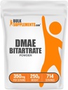 BulkSupplements.com Poudre de bitartrate DMAE - Bitartrate de diméthylaminoéthanol, supplément DMAE - Sans aromatisé et sans gluten, 350mg par portion, 250g (8,8 oz) (paquet de 1)