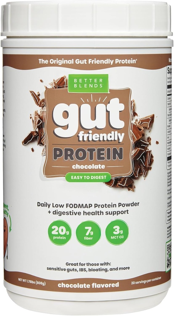 Peptides de collagène et poudre de protéines d'avoine- Certifié FODMAP faible, sans journal, sans soja, 100% amiable et non flottant, chocolat original, 20 portions