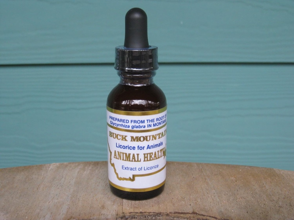 Teinture de réglisse Buck Mountain pour animaux - 1 once par Carols Pet Cafe et au-delà