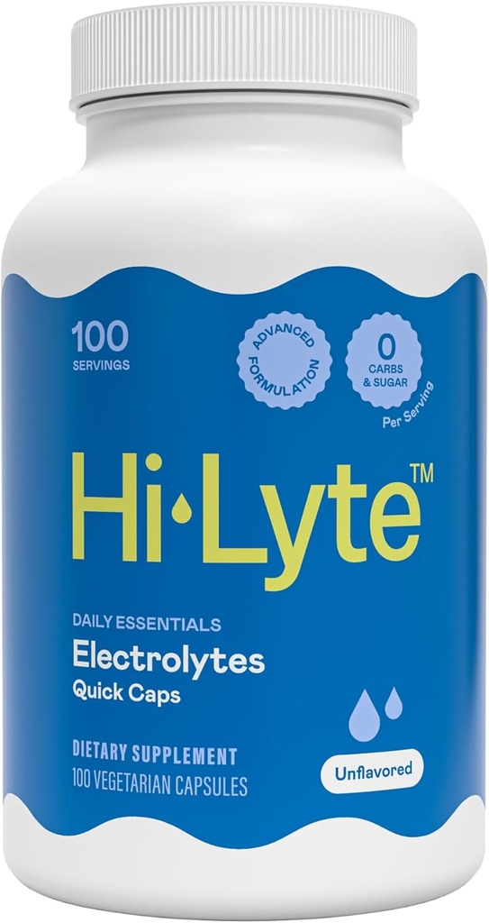 Hi-Lyte Daily Essentials Electrolytes Quick Caps Unflavored, 100 Servings