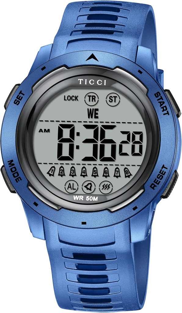 TICCI Hommes Femmes Unisexe 8 Alarme Montre vibrante Médicament Aides Vibra Alert Pill Rappel Gros chiffres Imperméable