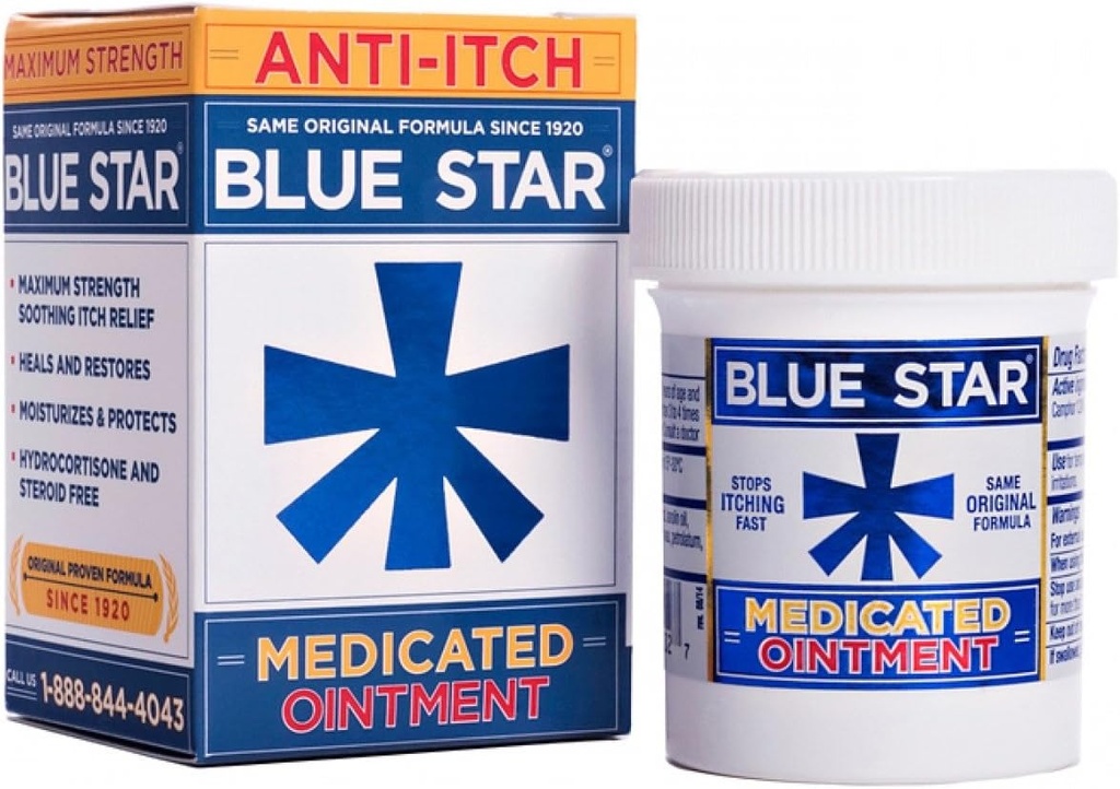 Blue Star Oint médicamenté anti-Itch, 2oz par paquet (2 pack)