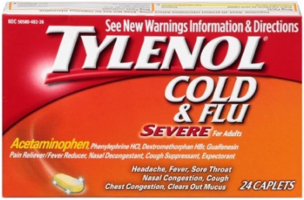 Tylenol Cold & Flu Sever Taille 24ct Tylenol Cold & Flu Sever 24ct