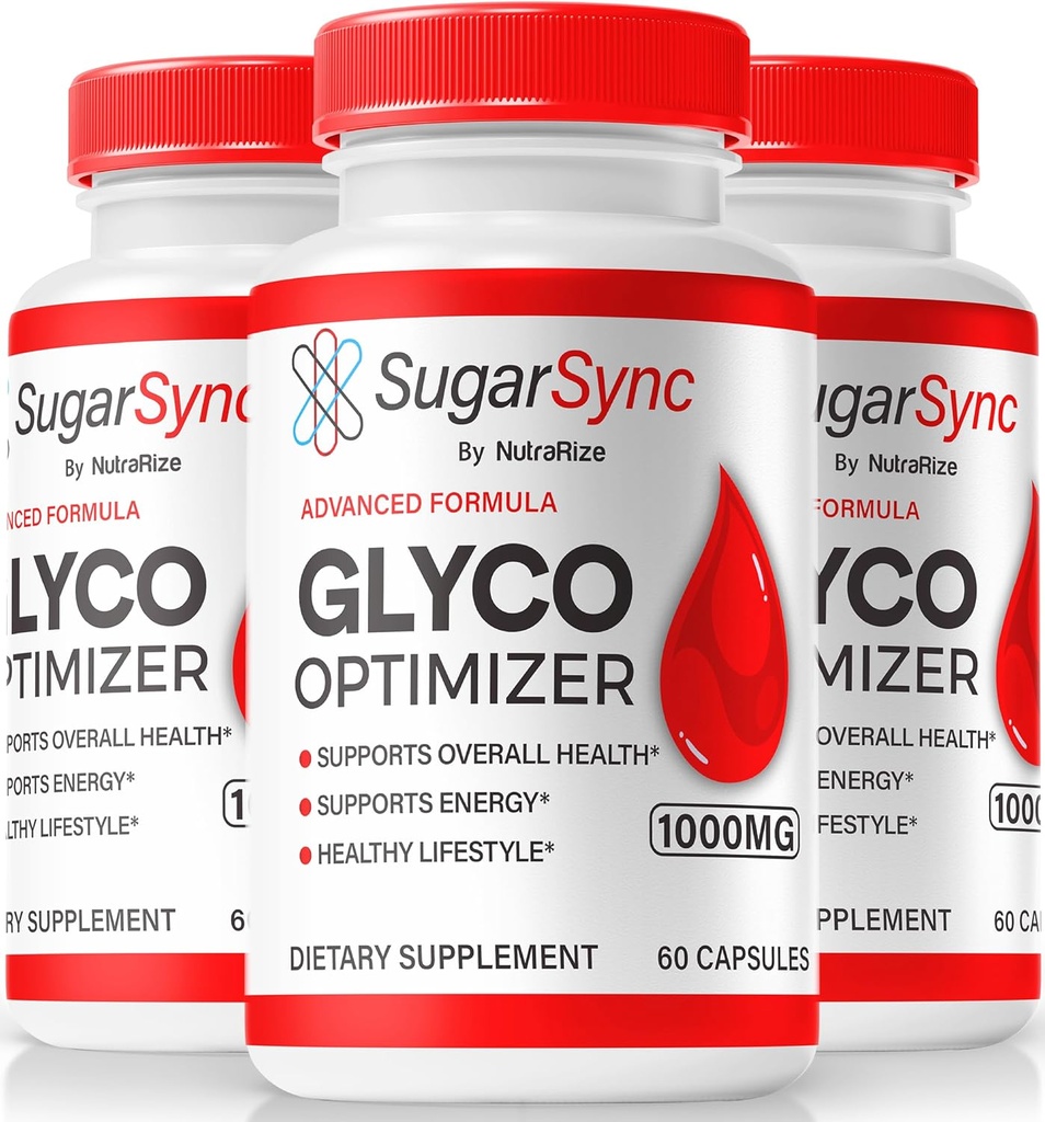 NutraRize (3 Pack) Sucre Sync Glyco Optimizer Capsules, Officiel SucreSync Glyco Optimizer, Sucre Sync Joint Optimizer, Sucre Sync Gluco Cleanse Detox Formule, SucreSync Glycol Commentaires (180 Capsules)