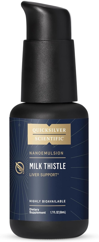 Quicksilver Scientific Nanoémulsified Lait Thistle - Silymarin liquide avec système de livraison de liposome - Immune, Detox + Liver Cleanse Support (1.7oz / 50ml)