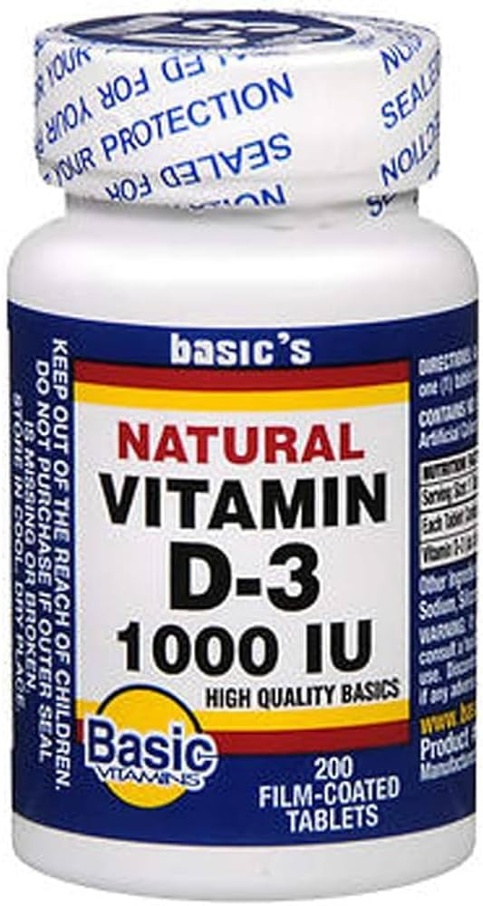 Vitamin D-3 1000 IU Film-Coated Tablets - 200 ct