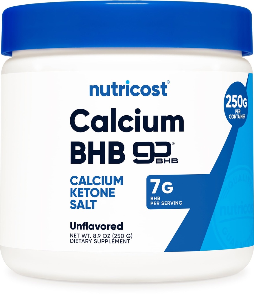 Nutricost Calcium BHB (250g) Non aromatisé - Calcium Cétone Sel - Non-OGM Sans gluten