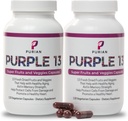 Fruits et légumes purs et suppléments de légumes purs et séchés frais Les suppléments de fruits et de légumes purs favorisent l'anti-âge, la santé cardiaque, le soutien de la mémoire, 240 capsules végétariennes, 2 pack
