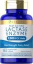Carlyle Lactase Enzyme Pills 9000 FCC.180 Comprimés Supplément d'aide aux produits laitiers à action rapide.