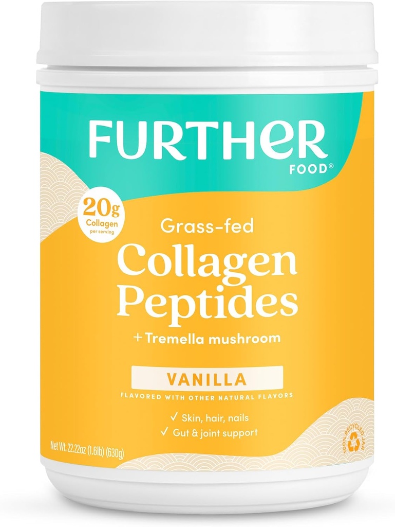 Autres aliments Poudre de peptides de collagène de vanille, aux pâturages herbacés Hydrolysés de type 1 et 3 Protéines, Gut Health + articulaire, Cheveux, Peau, Nails, Paléo Keto sans sucre 22,22 oz