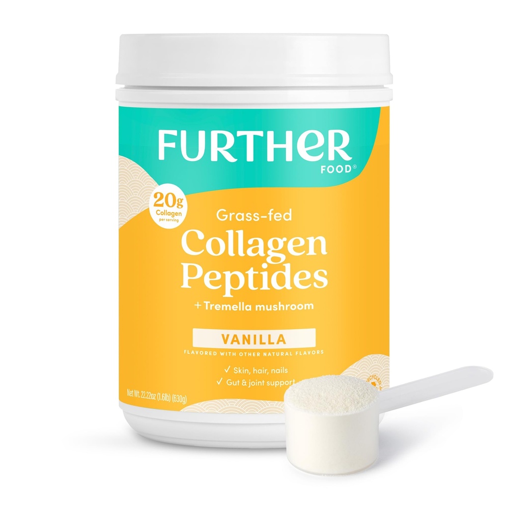 Autres aliments Poudre de peptides de collagène de vanille, aux pâturages herbacés Hydrolysés de type 1 et 3 Protéines, Gut Health + articulaire, Cheveux, Peau, Nails, Paléo Keto sans sucre 22,22 oz