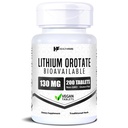 Supplément d'orotate de lithium de HealthFare 130mg.200 comprimés végétariens.