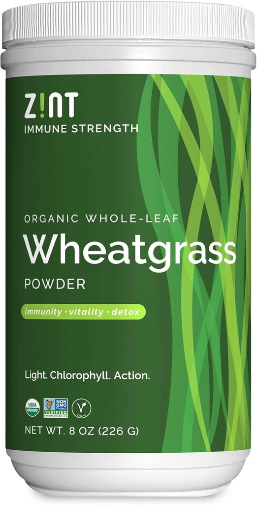 Zint Bleepgrass Powder, Organic (8 oz): Supplément de soutien immunitaire puissant, Source de chlorophylle antioxydante de feuille entière pour la désintoxication, Immunity Booster