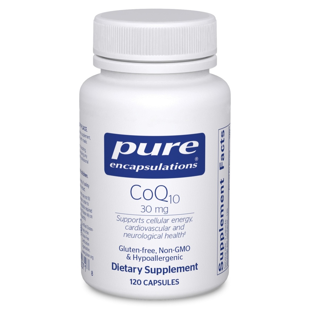 CoQ10 30 mg de Coenzyme Q10 Supplément pour l'énergie, les antioxydants, la santé cérébrale et cellulaire, la cognition et le soutien cardiovasculaire*