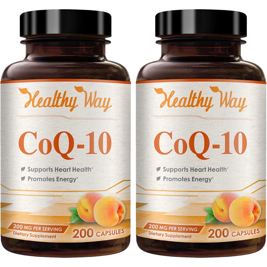 Coenzyme Q10 200mg CoQ10 Supplément - Une fois par jour Coq 10 200mg Capsules en poudre pour un traitement cardiovasculaire sain et un soutien énergétique - Absorption rapide non OGM Ubiquinone Q10 Coenzyme (400 portions)