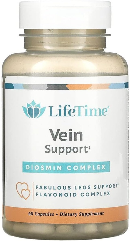 LIFETIME Complexe de flavonoïdes Diosmin, soutien de la circulation, de la veine et de la santé cardiaque avec Châtaigne de cheval 60ct, 30 Serv