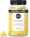 Terre et Elle Algae Omega 3 Supplément - Omega végétalien 3 - Omega 3 Supplément végétalien avec huile d'algue et DHA végétalien - Aide à soutenir la santé du coeur et du cerveau 1000 mg par portion - Pas d'arrière-goût poissonneux 60 Softgels
