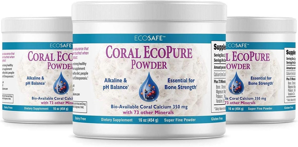 Poudre Ecopure de corail, supplément de Calcium de corail avec minéraux de corail - 16 onces