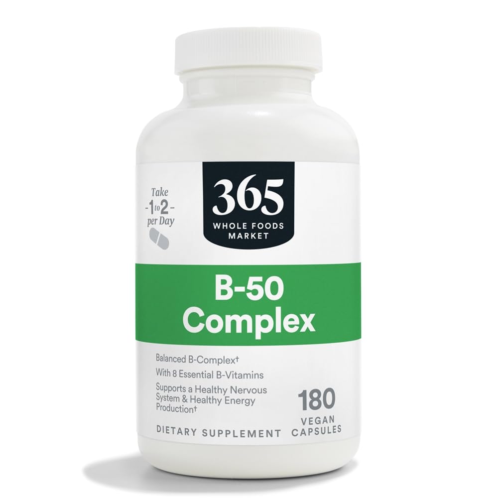 365 par Marché des aliments entiers, Complexe Vitamine B-50, Vegan, 180 capsules