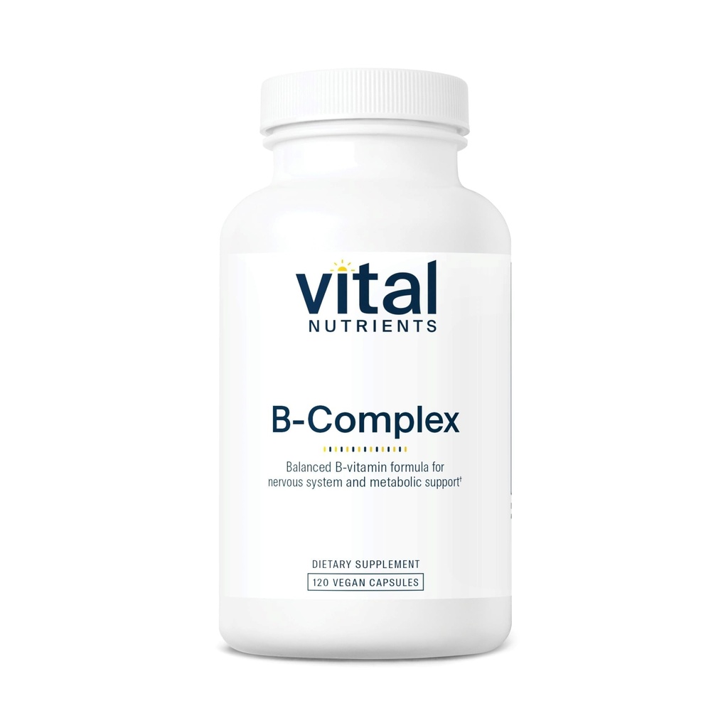 Éléments nutritifs vitaux Vitamine B-Complexe de végane Vitamines complexes méthylées B de haute puissance Vitamines B de soutien à la production d'énergie, au métabolisme et à la santé cardiaque*