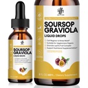 iMATCHME Premium Sourop Graviola pour la digestion, soutenir la peau et le sommeil sains, Extrait de Sourop goutte liquide de la feuille de Graviola et fruits, sans sucre/café/gluten, goût de fruits de passion, 2 Fl Oz