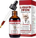 Suppléments de fer pour chats, 60ML de fer liquide avec folate et B12 soutient l'anémie, les niveaux de faible enery et la léthargie, favorise la formation de globules rouges et la santé du sang