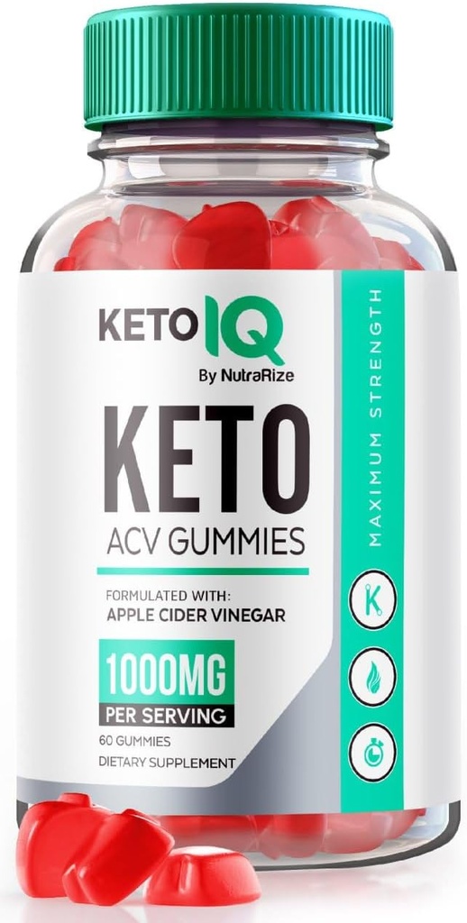 NutraRize Keto IQ ACV Gummies, Avancé perte de poids, Effective Slimming Gummies, rapide d'action KetoIQ Diet Gummies, Gomitas Avis (60 Gummies)