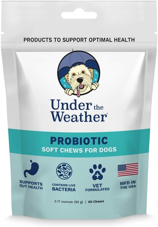 Sous la météo Pet Soft Dog Chew Suppléments pour le calmant et probiotiques.
