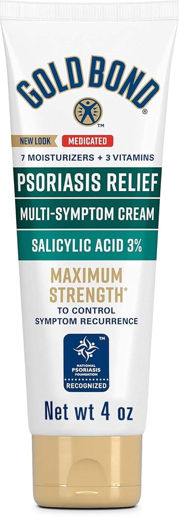 Crème de soulagement du psoriasis multisymptômes Gold Bond, 4 onces, pour peau démangeaison, irritée et scalante