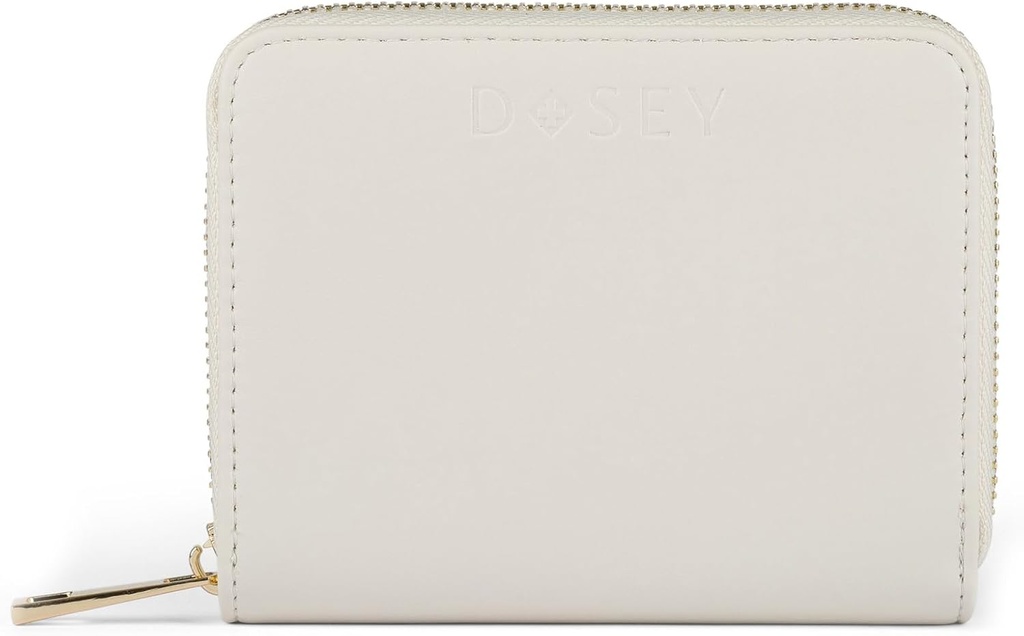 Dosey Wellness Wallet Travel Pill Organizer & Easy-Slide Pill Pouches - Smooth Vegan Leather with 4 Airtight Pill Pockets for Med Storage & Protection - Stylish Med Organizer (LATTE), Upgraded Version