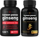 NutraChamps Complete Ginseng Duo - L'ensemble complet d'énergie, de focalisation et de soutien de l'endurance – Ginseng Gold et Panax rouge coréen Ginseng