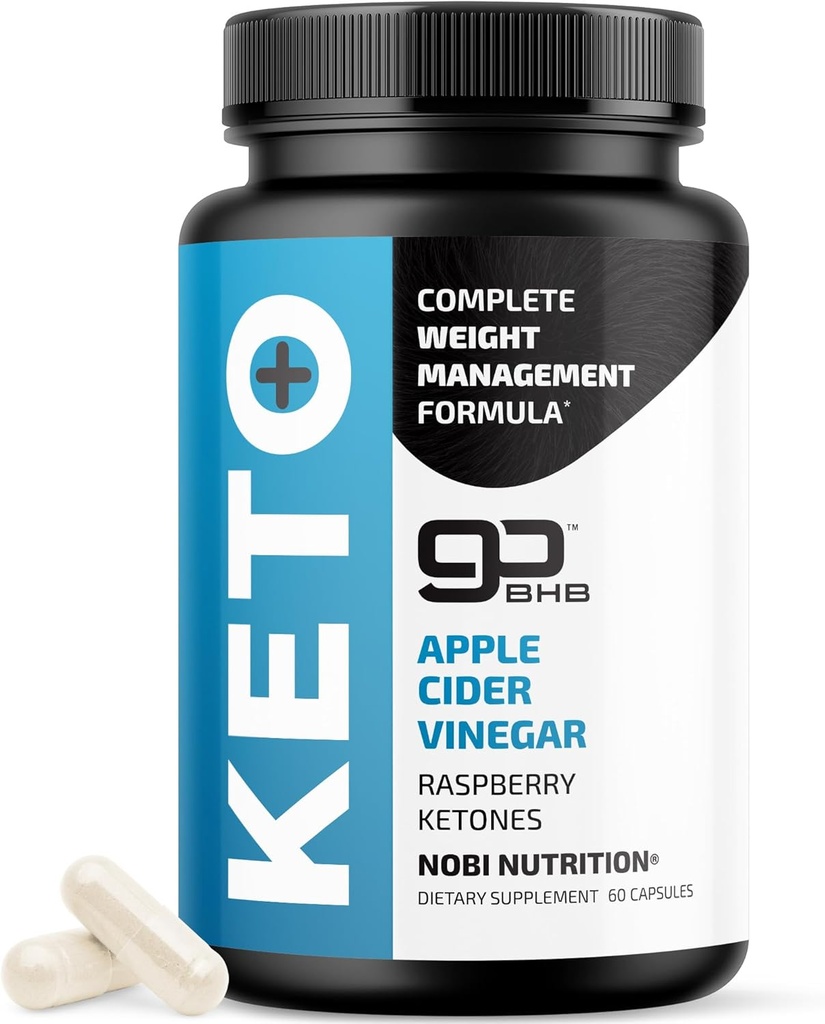 Keto Pills with Apple Cider Vinegar, The Mother & BHB | 1000mg GoBHB Exogenous Ketones & Raspberry Ketones for Metabolism, Ketosis & ACV Keto Diet Support | Gluten-Free Supplements | 60 Capsules