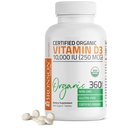 Bronson Vitamine D3 10 000 UI (250 mcg) Supplément biologique à haute puissance non-OGM Vitamine D certifié, 360 comprimés