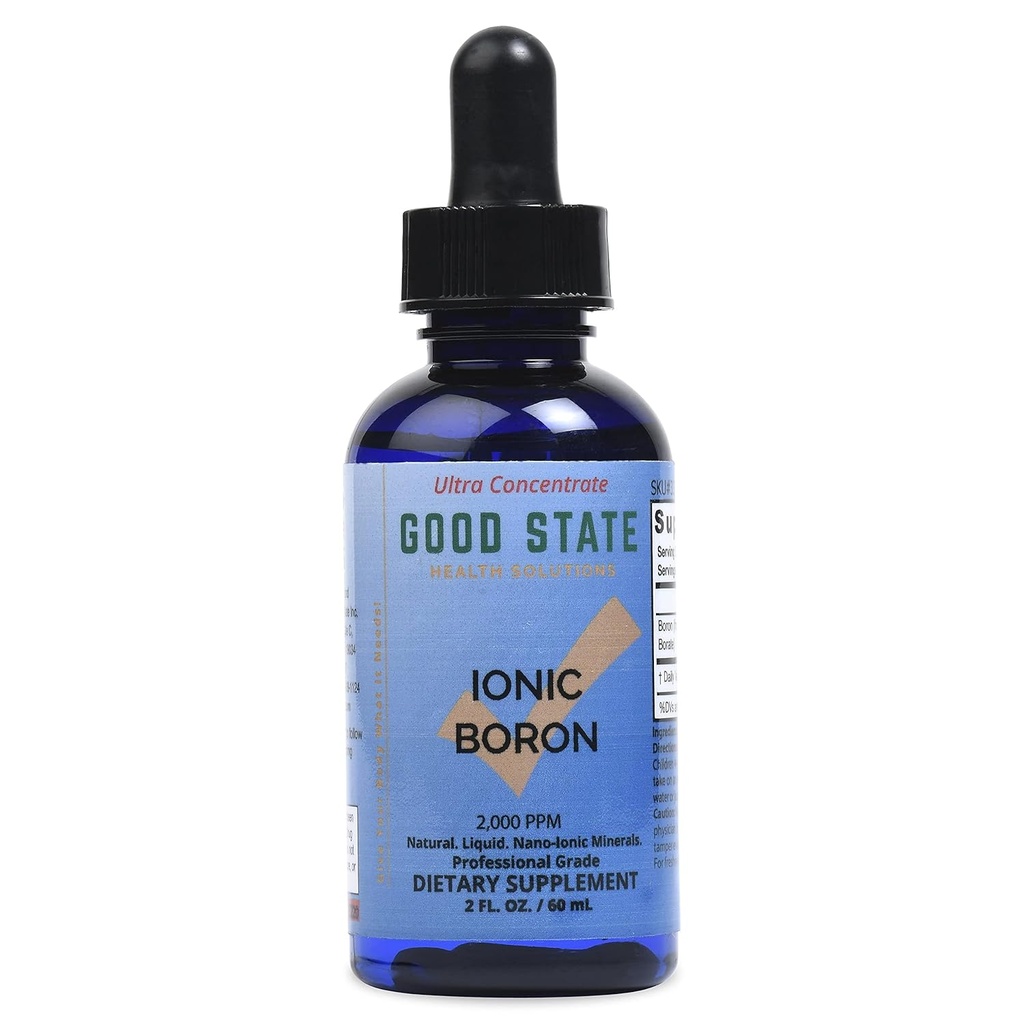 Bon état d'état ionique Boron ionisant naturel concentré liquide ionisé Nano Technologie minérale ionisée ionisé ionisé 10 gouttes égale 1 mg 1,6 Fl oz bouteille