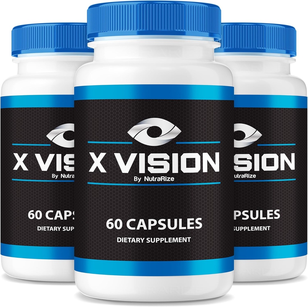(3 Pack) X Capsules Vision - Comprimés officiels de formule pour la santé globale des yeux, XVision Optics Night Vision, tout supplément naturel pour protéger la vue, Vitamines optiques Support Avis (180 Capsules)