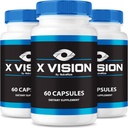 (3 Pack) X Capsules Vision - Comprimés officiels de formule pour la santé globale des yeux, XVision Optics Night Vision, tout supplément naturel pour protéger la vue, Vitamines optiques Support Avis (180 Capsules)