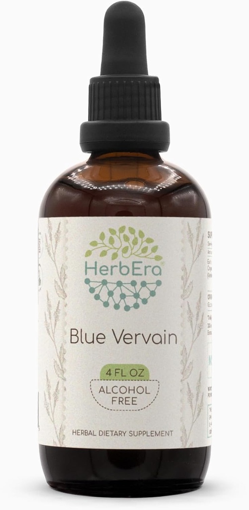 Blue Vervain B120 Teinture d'extrait de plantes sans alcool, gouttes liquides concentrées Vervain bleu naturel (Verbena Hastata) (4 fl oz)