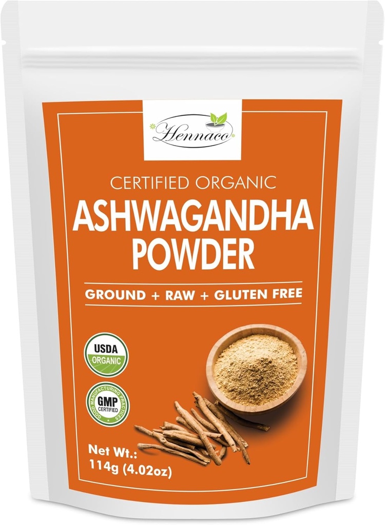 Poudre biologique d'Ashwagandha Résilible Zip Lock Pouch Avecania Somnifera de l'Inde