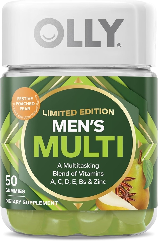 Multi, vitamines A, C, D, E, B, Zinc, édition limitée, cidre poché festif - 50ct